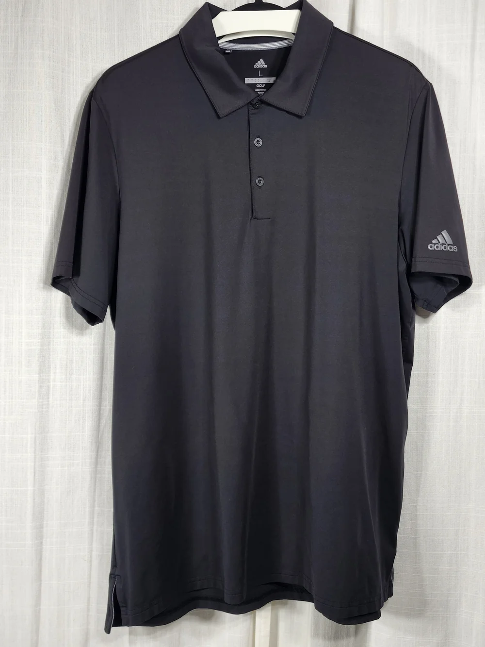 adidas Black Men's Golf Polo with Sleeve Logo